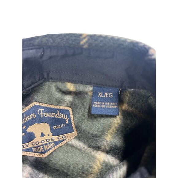 Freedom Foundry Button Up Shirt, Men's XL Green Plaid Flannel Long Sleeve - Picture 7 of 9